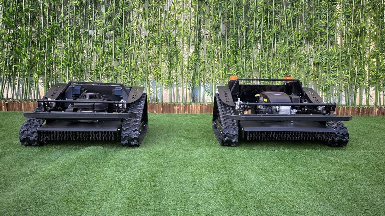 Wireless radio control caterpillar lawn mower robot China manufacturer factory distributor