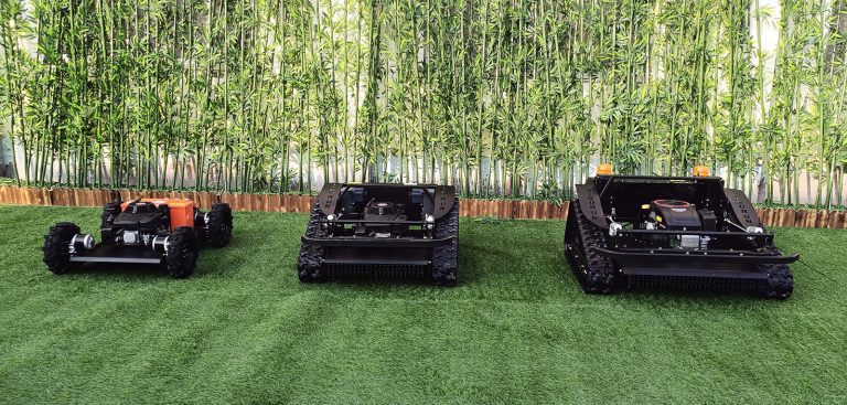 Wireless radio control caterpillar lawnmower China manufacturer factory distributor